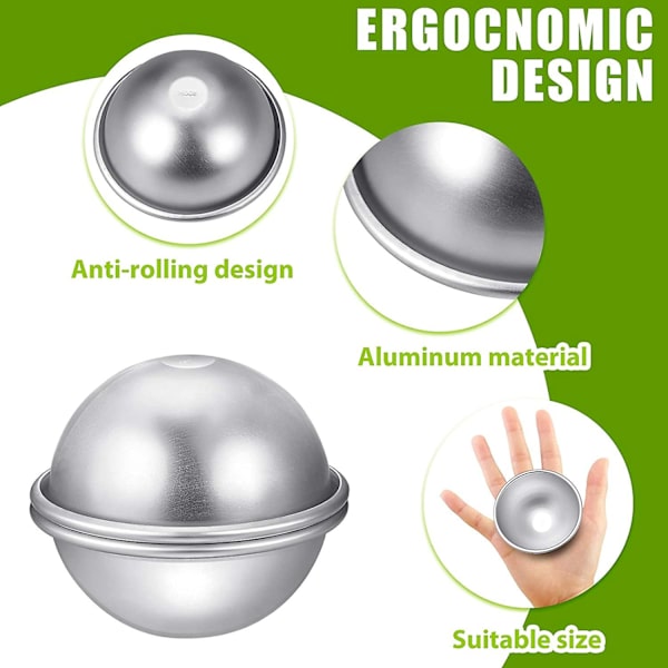 8 stycken badbombsformar i metall för DIY-tillverkning av badbomber, små (b-2-v) 6.7CM