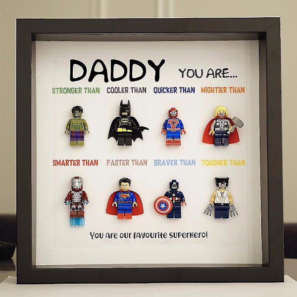 Superhero-valokuvakehysten seinätaide Retro-piirretty hahmo Perheen koriste - Uusi Black Family 6