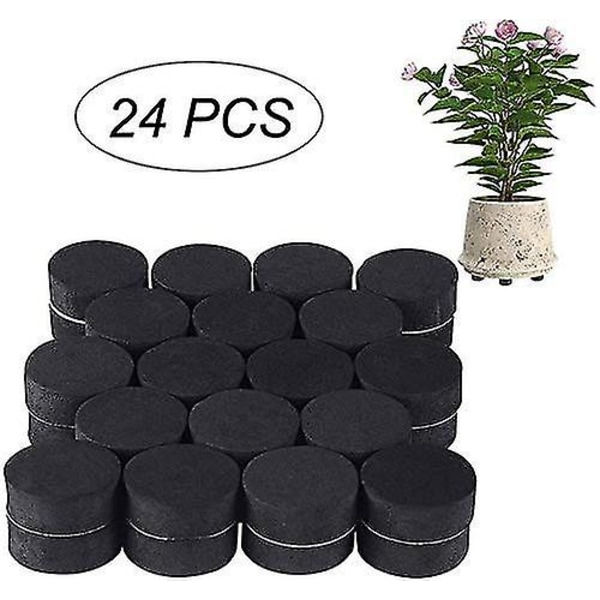 24 stk potteføtter for utendørs planter Naturlig gummi Blomsterpotte matte Usynlige blomsterpotte stigerør pute