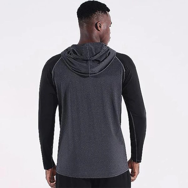 Bodybuilding Muskel Hoodie Mænd Sportswear Træningsjakke Fitness Træning Pullover Atletisk Tracksuirt Løb Hoodie Mænd Black Gray M(50-60kg)