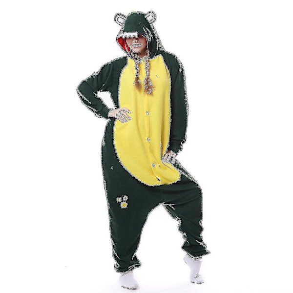 2023-hksng Newway Dyr Voksne Kat Bjørn Haj Onesies Pyjamas Vaskebjørn Kostumer Drage Jumpsuit Julegave Crocodile XL