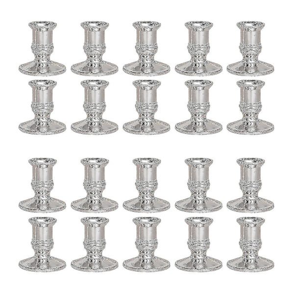 10 par/förpackning Middagsbord Heminredning Romantisk Ljusstake För Vardagsrumsbas Silver