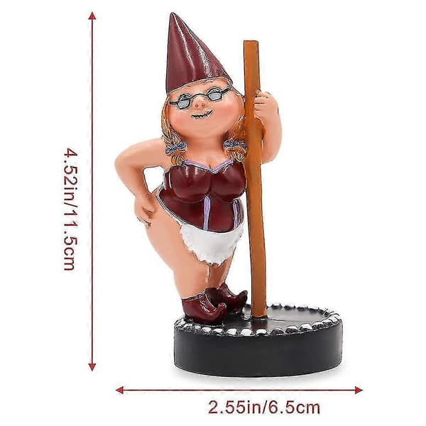 Pole Dancing Trädgårdstomte Staty Harts Tecknad Trädgårdsdekor Utomhus Skulptur, 1 st)