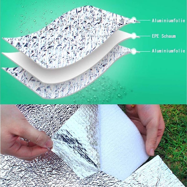 Aluminium Isoleringsmatte Skummatte Sovematte For Camping Isolasjonsmatte Foldbar Telttmatte Gulvmatte TermiskBY 2MX2M