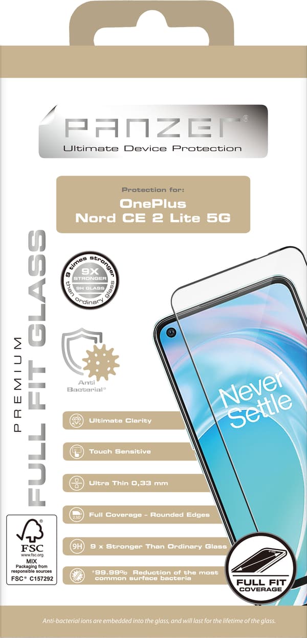 OnePlus Nord CE 2 Lite 5G Full-fit Glas Sort