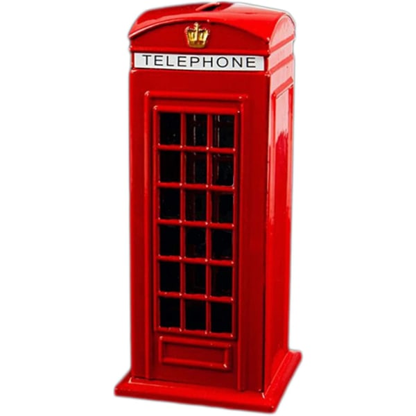 Large phone booth piggy bank coin die-cast piggy bank Phone booth model piggy bank