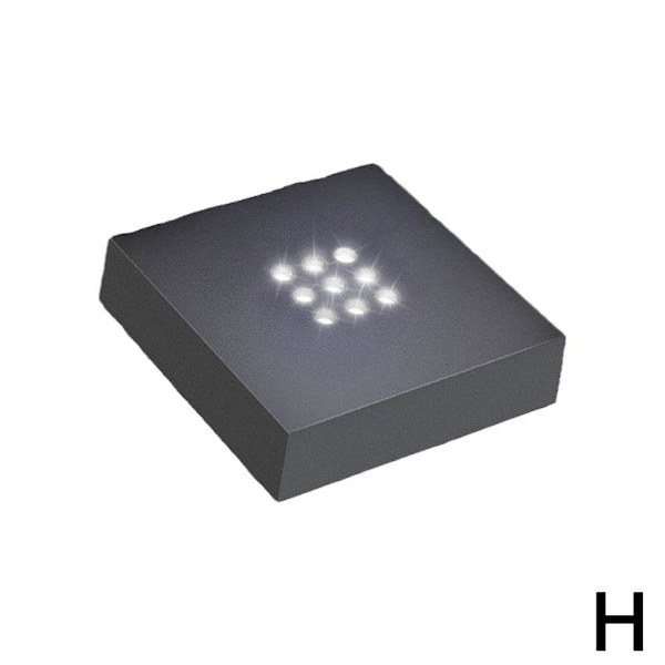 LED-ljusbas Multifärgad Show Stativ Display Platta 6 Belysningslägen Färgbyte Warm black flat surface Square