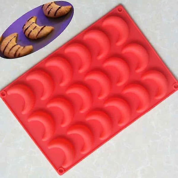 8 Hule Måneformet Silikon Chokoladeform Kageform