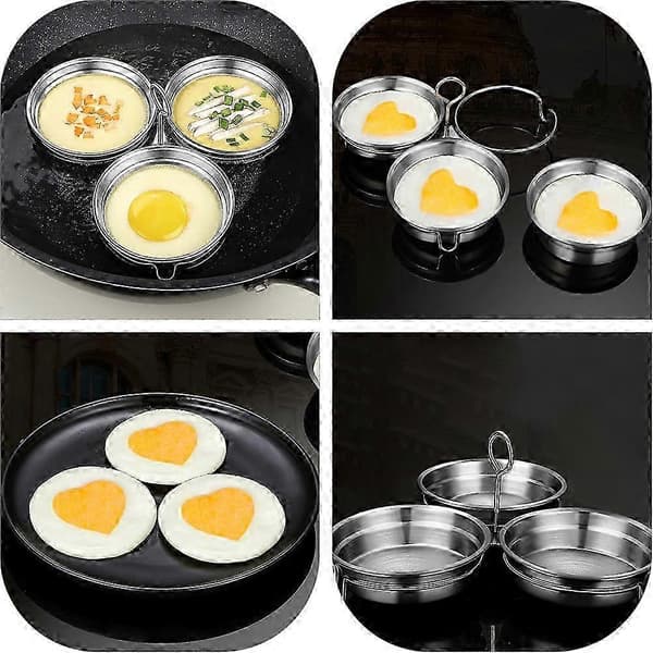 1 Sett Egg Poacher Pan Non-stick Egg Poacher Rustfritt Stål Egg Poaching Panne