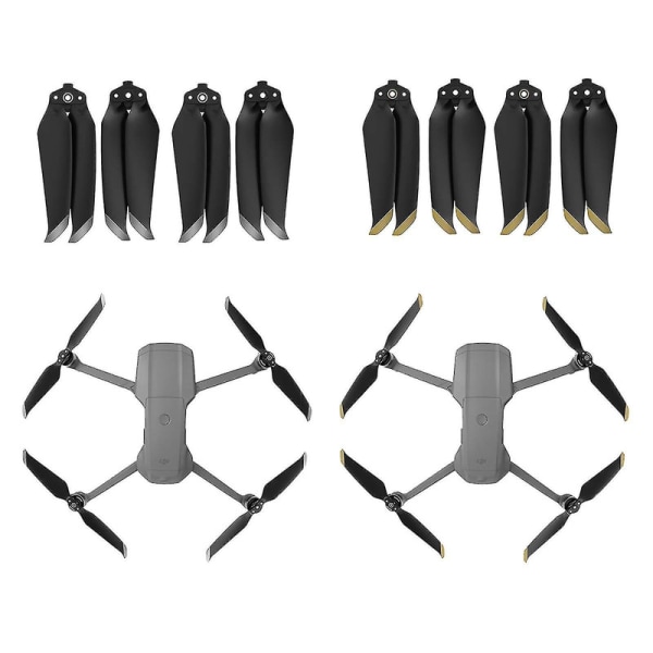 Reservedele til DJI Mavic Air 2 Drone - 4 stk. Propeller med Lav Støj - Nem at Montere og Afmontere [DmS] Silver-4pcs