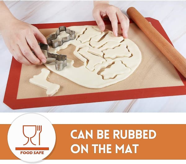 Silikonbakematte, gjenbrukbar non-stick for kaker, makroner, brød og bakverk Red