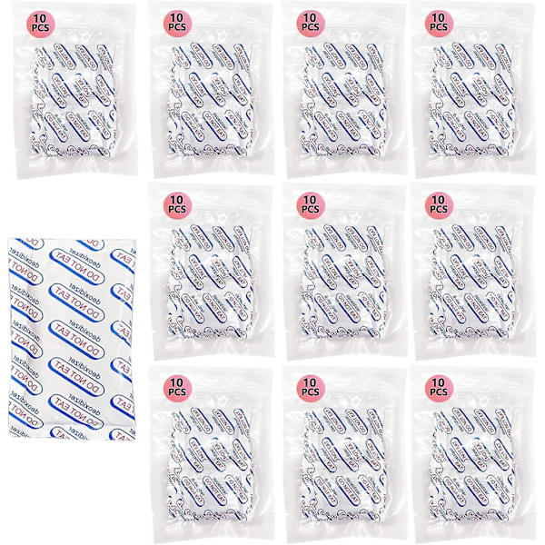 Oksygenabsorberer for matlagring 200cc, 100 stk O2-absorberer matkvalitet for Mylar-poser, hermetisering, mel, hvete, havre og frysetørket mat - Langvarig