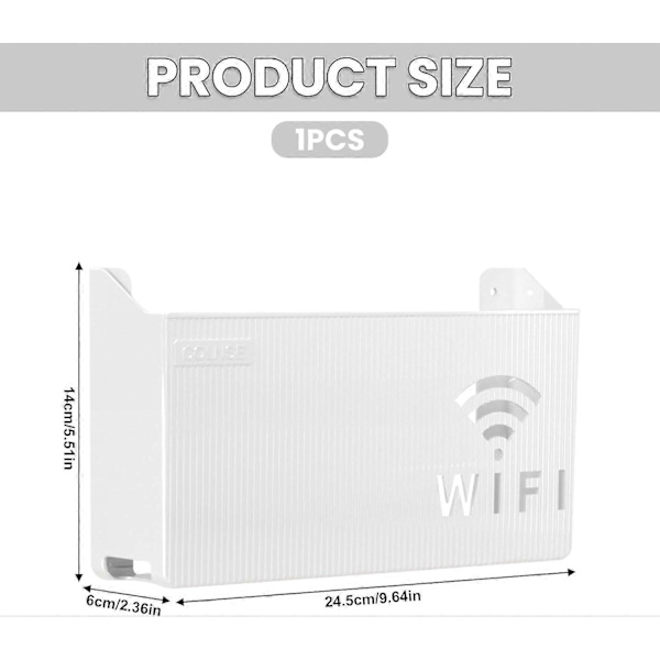 WiFi Router Opbevaringsboks, Væghængt WiFi Opbevaringsboks, Router Opbevaringsshelf, Opbevaringsbokse Shelf til Soveværelse Stue