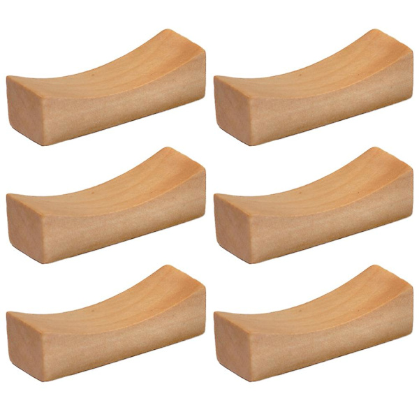 6 stk Træ Spisepindeholder Pudeform Spisepinde Skeer Gaffel Servise Hvile Retro Halvmåneform Spisepinde Stativ - Schima Superba 4.6*1.6*1.6cm