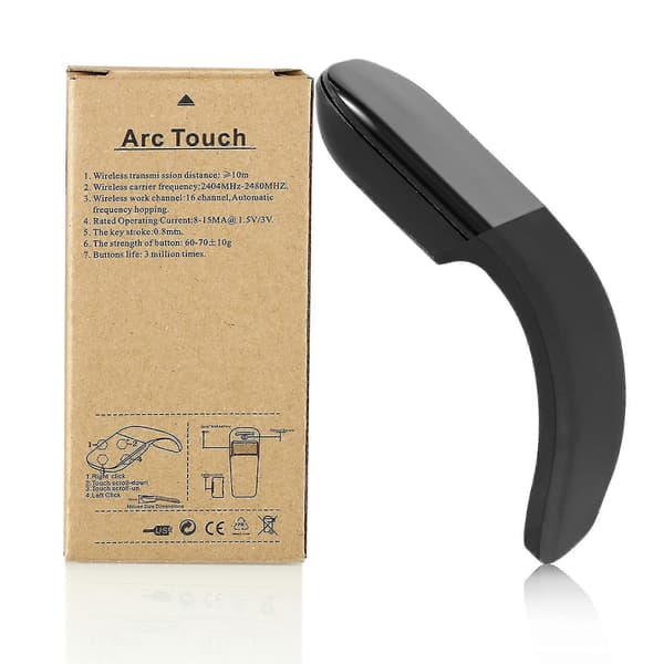 Microsoft - Arc Mouse - Bluetooth-mus för PC, bärbara datorer Kompatibel med Windows, Mac, Chrome OS (tunn, lätt, bärbar, taktil) - Svart