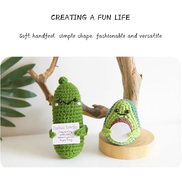 Mini Hauska Positiivinen Peruna, Pehmeä Villa Neulomalelu 3 Tuumaa Söpö Virkattu Nuken Positiivinen Kortti Koristelu Kannustaminen Tuki Syntymäpäivä Huoneen Sisustukseen Jackfruit-1pcs
