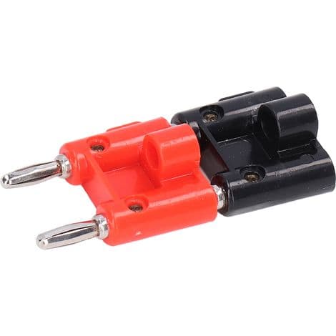 4 mm dubbelradig banankontakt för högtalare - 2-pack