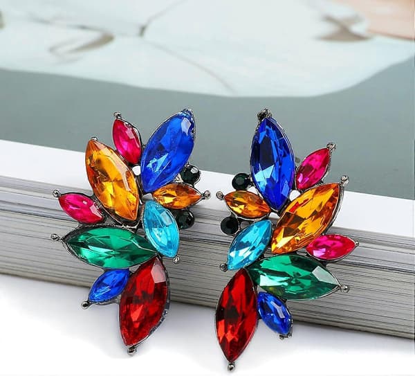 Rhinestone Øreringe til Kvinder Store Krystal Øreringe Overdrevne Rhinestone