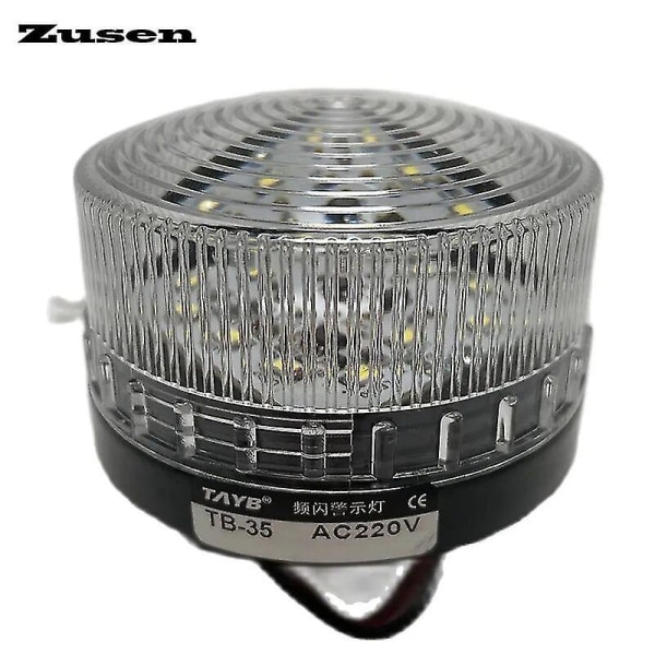 Zusen Tb35-w 12v 24v 110v 220v Hvid Sikkerhedsalarm Strobe Signal Advarselslys Lille Blinkende Led Lampe 110V