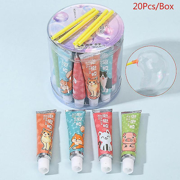 20 st/ask Magic Bubble Glue Leksak Blåser Färgglada Bubbelboll Rymdballong Leksak  [DmS]