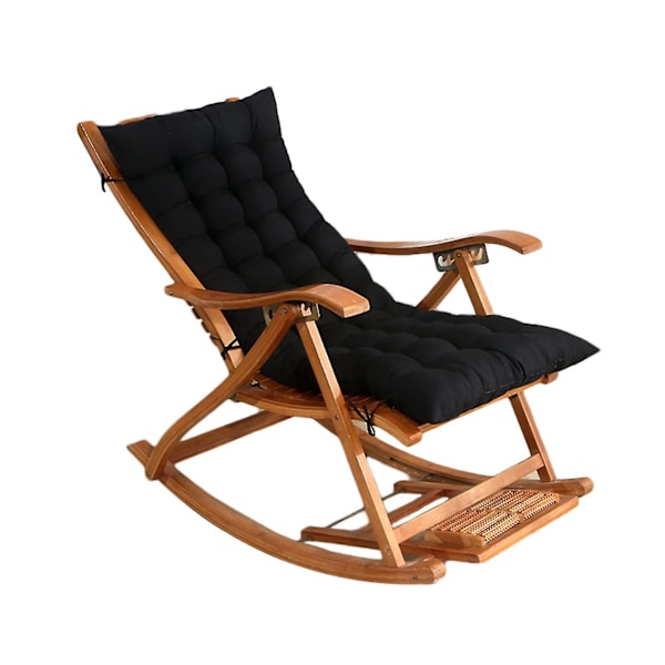 Lounger Pute Myk Erstatning Høy Sete Pute Med Fikseringsstropp Stor Gyngestol Benk Pute ForBY Black
