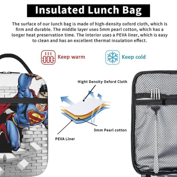 e223 Superman Matboks med Integrert Smart Lås, Beskytt Maten Din med PIN-kode Sikkerhetssystem d223