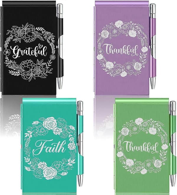 4 stk. Metal Inspirerende Lomme Notesbog Flip Aluminium Note Case Mini
