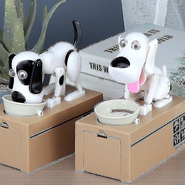 Liten Hund Puggy Bank Batteridriven Robotisk Myntätande Leksak Spargris Sparpengar Myntbank För Blue
