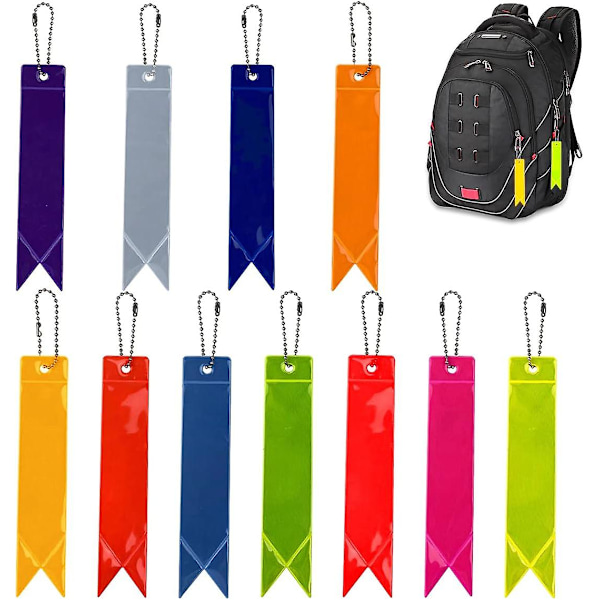 11 Pcs Safety Reflective Pendants, Reflectors for Kids, for School Bag, Clothes,