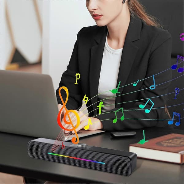 Desktop Computer Soundbar, Kompakte Computerhøjttalere, Trådløs Desktop Højttaler