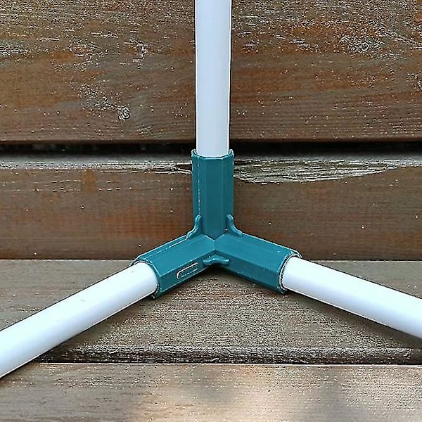 3-tie 16 mm:n kyynärpää PVC-putkiliitin, josta rakennetaan raskaan sarjan kasvihuoneen runko, huonekaluliittimet, telttayhteys (10 kpl, vihreä)