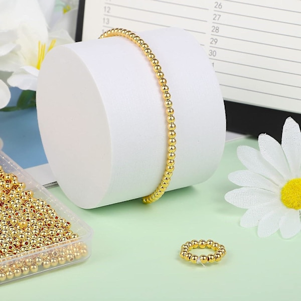 2133 st Rund Spacer Pärlor Set: Perfekt för Armband, Halsband och Smyckeshantverk