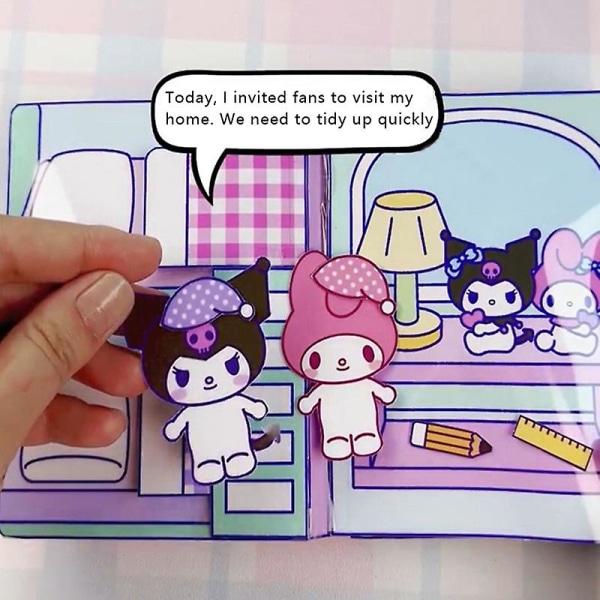 Tyst Bok Sanrio Doudou Bok Utbildande Hemgjord Kuromi Bok Melody QuietBook  (FMY) Multicolor A9