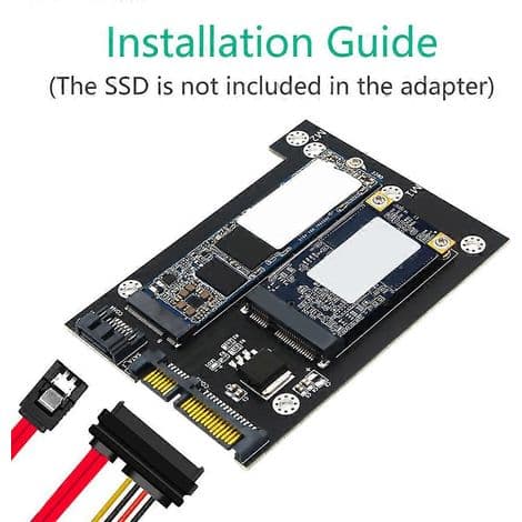 Kaksi SATA 3.0 -sovitinta M.2- tai mSATA-SSD-levyille, 2-in-1 NGFF-muunnoskortti