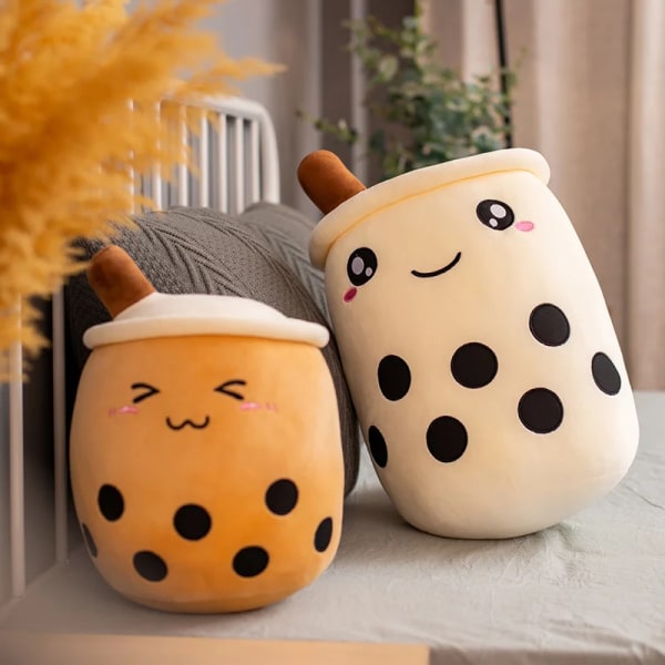 Plysj Boba Te Kopp Leke Panda Boble Te Pude Søt Fruktdrikk Plysj Fylt Myk Eple Jordbær Melkete Barn Gave panda green 70cm