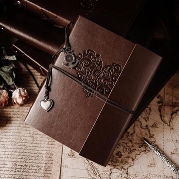 Valokuva-albumi Vintage Nahkainen Scrapbook HääpäivälahjaBY