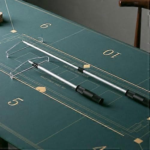 Teleskopisk Poker Chip Rake, Push Stick til Poker Chips, Akryl Rake Tool til Nem Chipstyring Silver