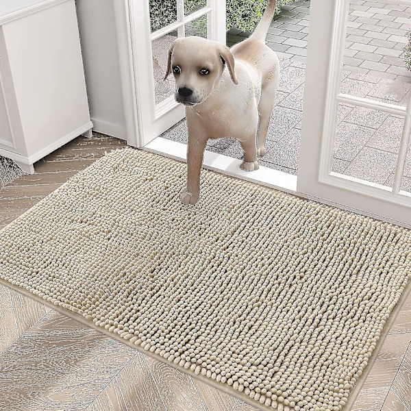 Koirien Mudan Matto, Imee Mudan Ja Kosteuden, Imeytyvä Liukumaton Pesu Matto, Nopea Kuivuva Mikrokuitu, MudBY Beige 50x80cm