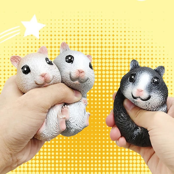 Stress Legetøj Høj Imitation Dyr Dekompression Langsom Tilbagefald Hamster Anti-stress Klem Legetøj til Voksne Black