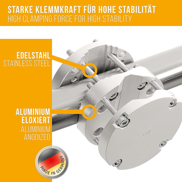 4smile Balkonparasolstand  aluminium parasolbase  til rektangulære parasoller op til 210x150cm, runde parasoller op til 270cm