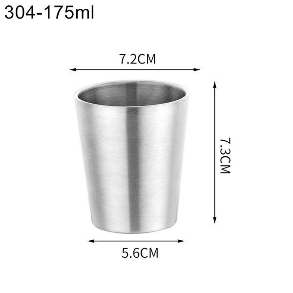 Dobbelt væggede krus i rustfrit stål til kaffe, vin, øl, tumbler, bar, drikkevarer 175ml 1 304