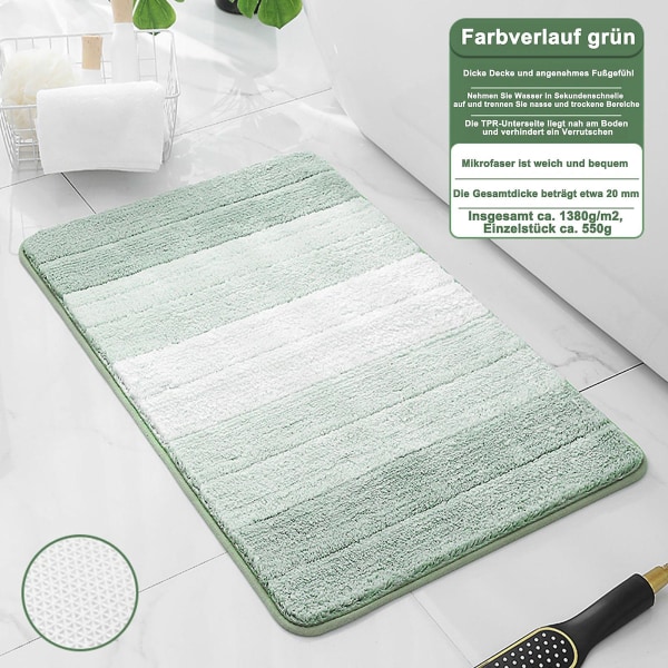 Super blød toiletmåtte piedestal måtte skridsikker absorberende polyester pude måtte Green 50*80cm