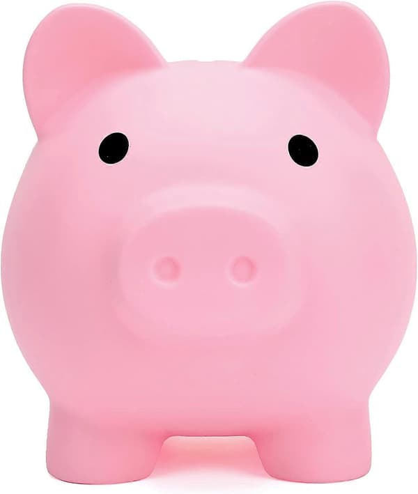 Søt sparegris, myntboks for gutter og jenter, barns plastikk knusesikker sparegris (rosa)