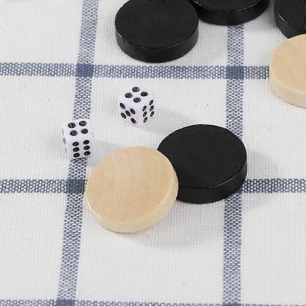 30 st Trä Dam Backgammon Schackpjäser för Dam & Schack 24mm