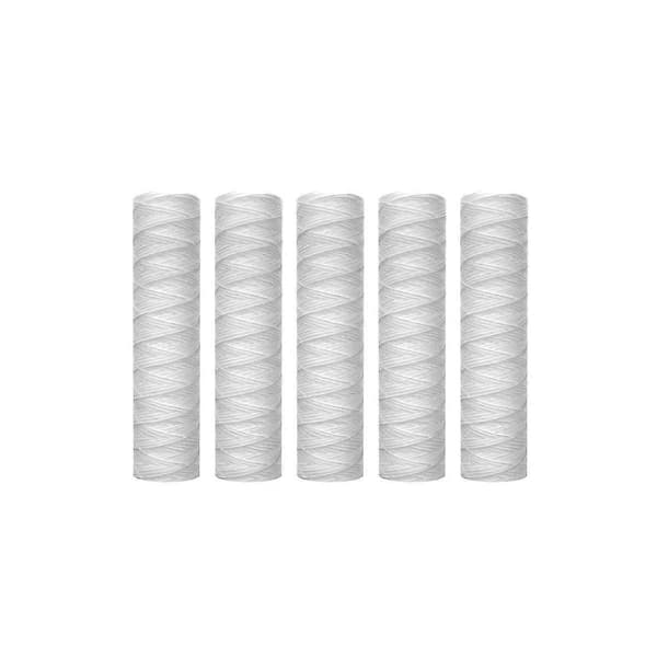 10 st 10 tum x 2,5 tum String Wound Sedimentvattenfilter för hela huset, Universal white