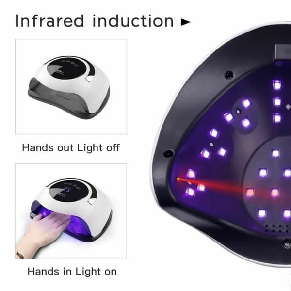 120W UV-neglelampe, hurtig gellys, LED-neglelampe med timer og smart sensor, 36 lysdioder