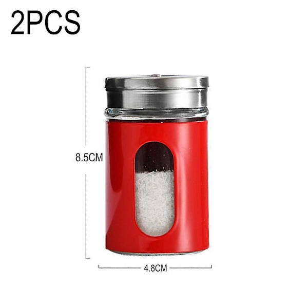 Phoenix Shaker for Salt, Sukker, Kanel, Pepper - Krydderdispenser med Justerbare Hellhull red