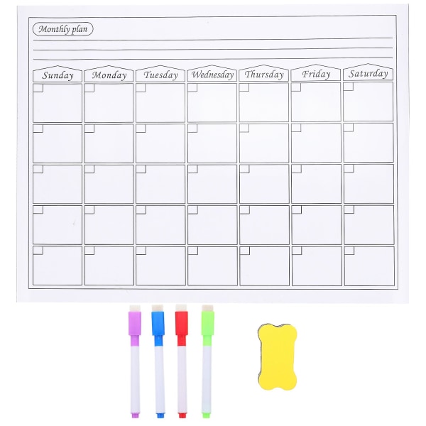 Sletbare Whiteboards Magnetiske Planlægningsnotat Tør Slet Kalender Køleskabs Magnetiske Pligtkort Kalender Månedlig Whiteboard