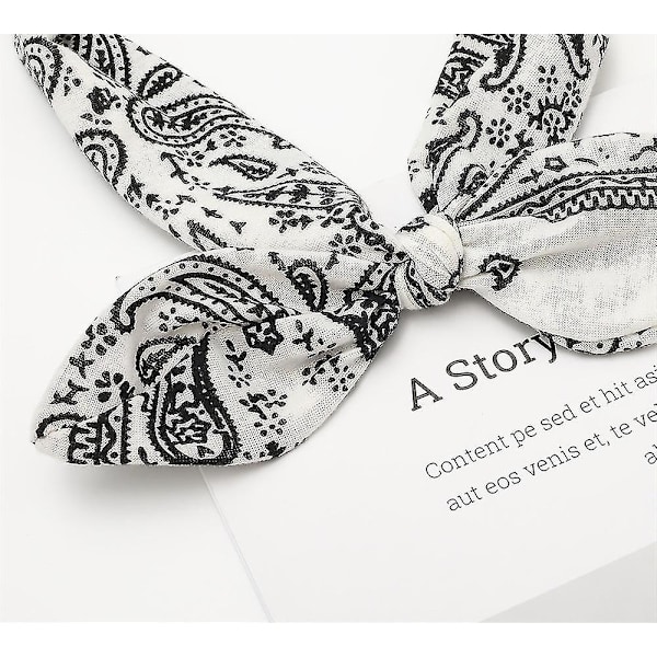 Joustavat solmitut bandana-päännauhat naisille, vintage-kukallinen ja kanin kuvio, turban, hiuslisäkkeet, 6 kpl