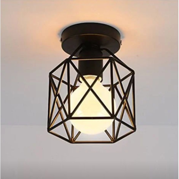 Sort nordisk minimalistisk liten taklampe kreativ ganglampe ganglampe veranda personlighet jern ganglampe